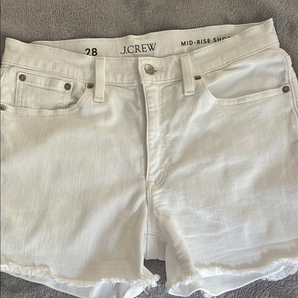 J. Crew Classic White Denim Shorts